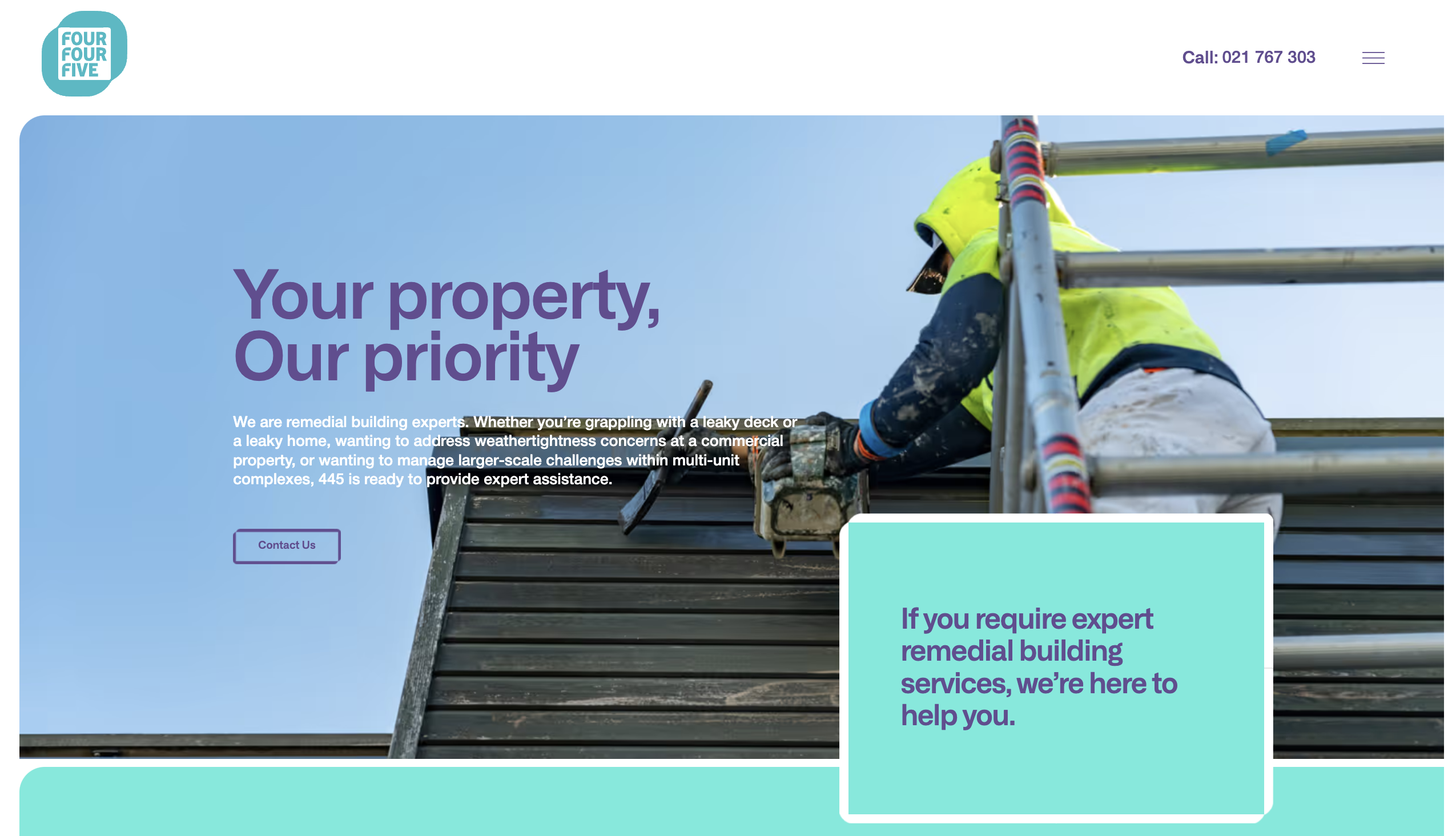 445 Property website screenshot