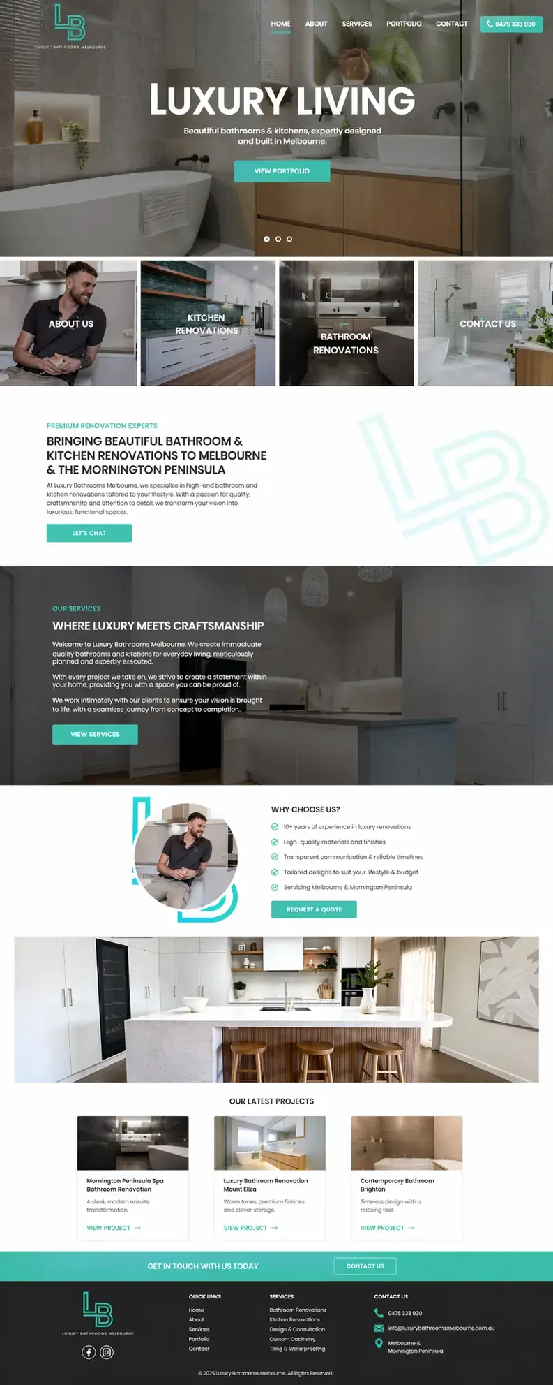 Before website preview for Luxury Bathrooms Melbourne