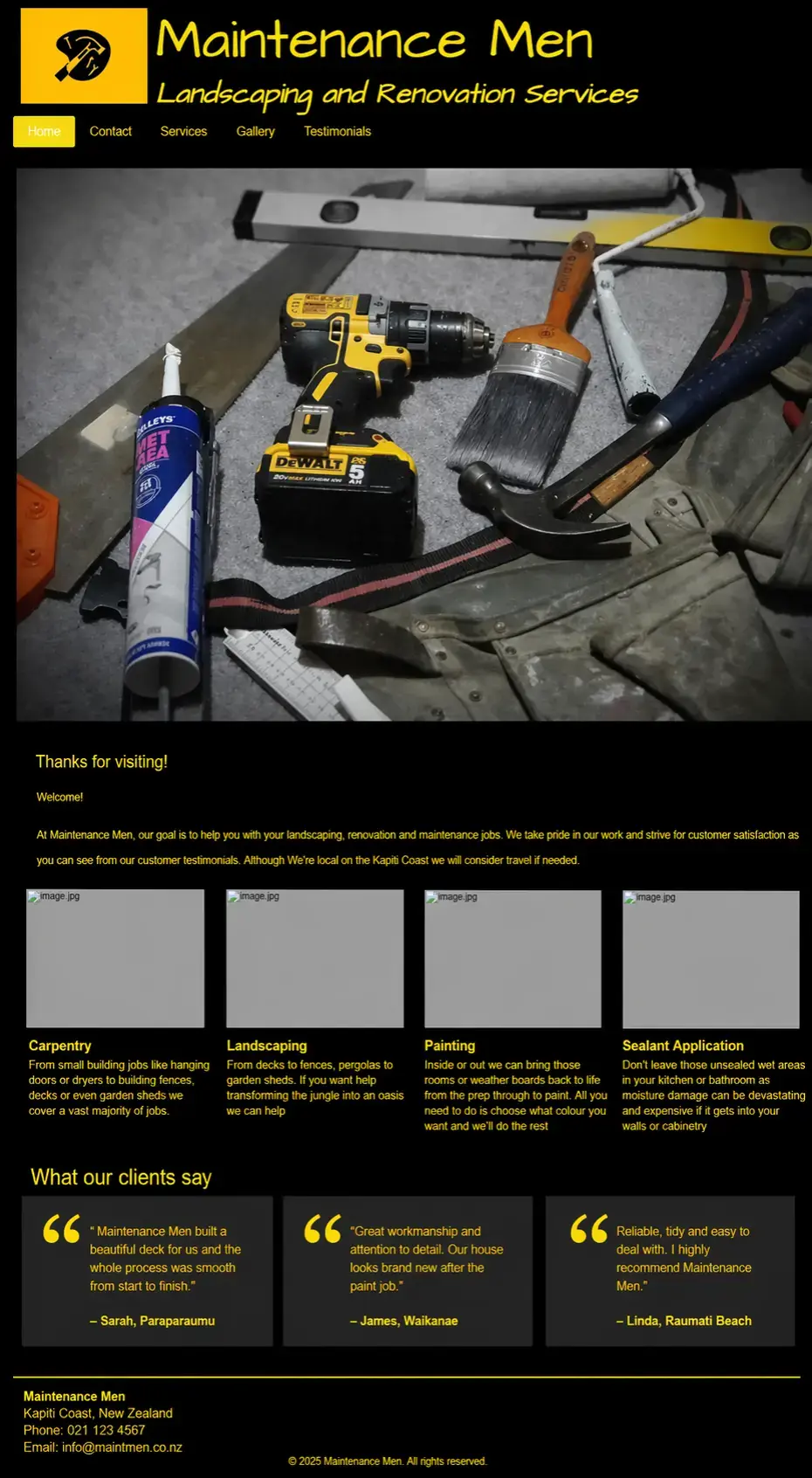 Before website preview for Maintmen