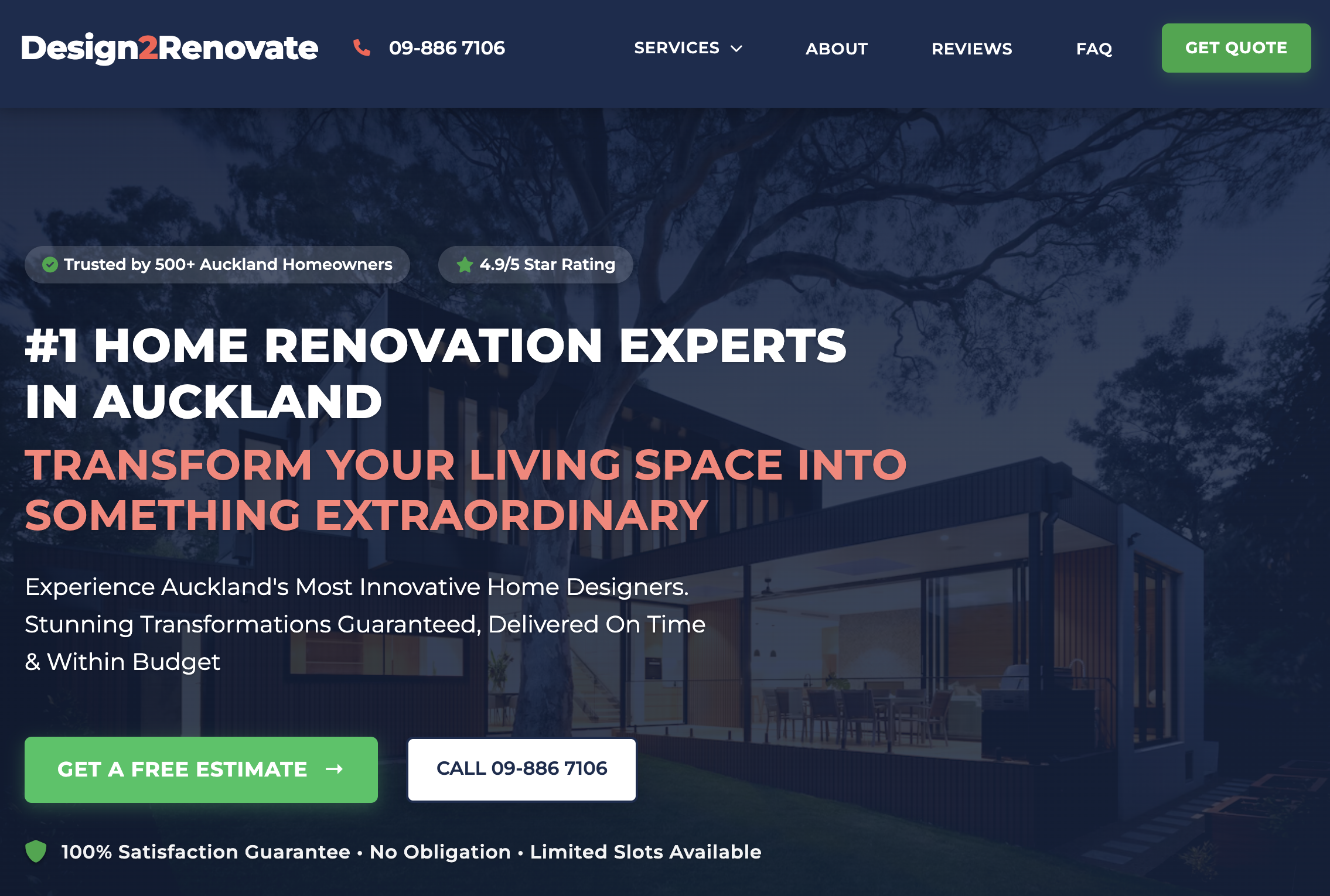 Design 2Renovate website screenshot