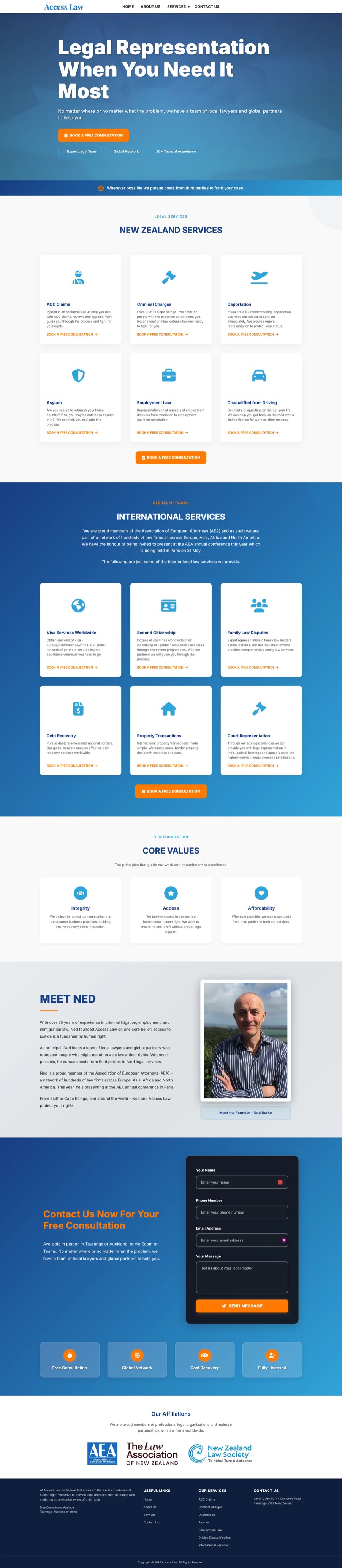 Full website preview for Access Law