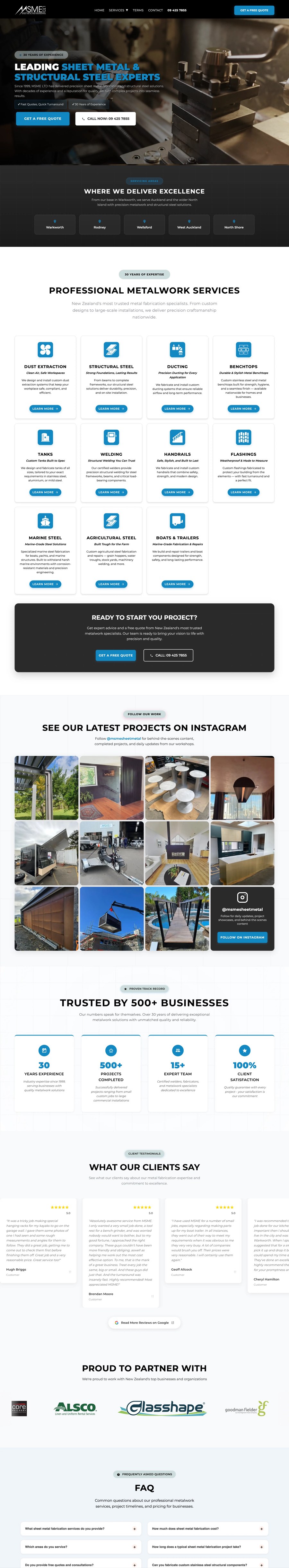 Full website preview for MSME