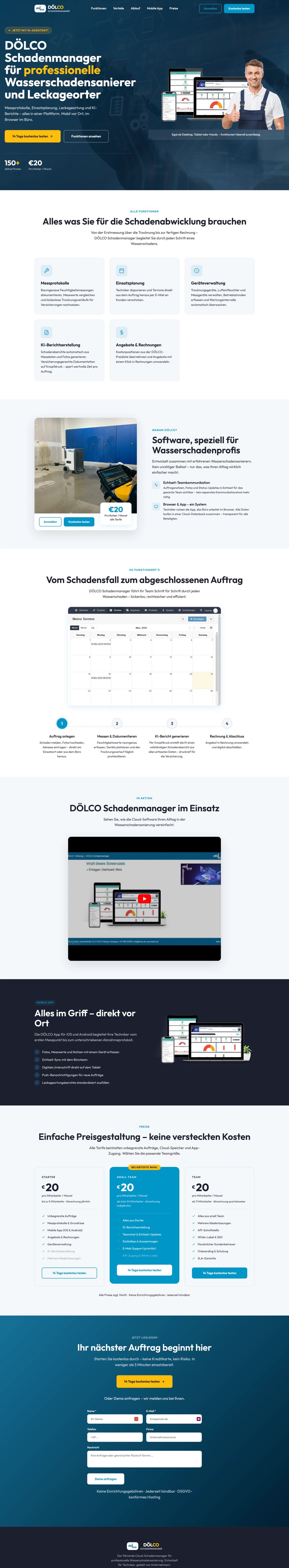 Full website preview for Wasserschadenmanager